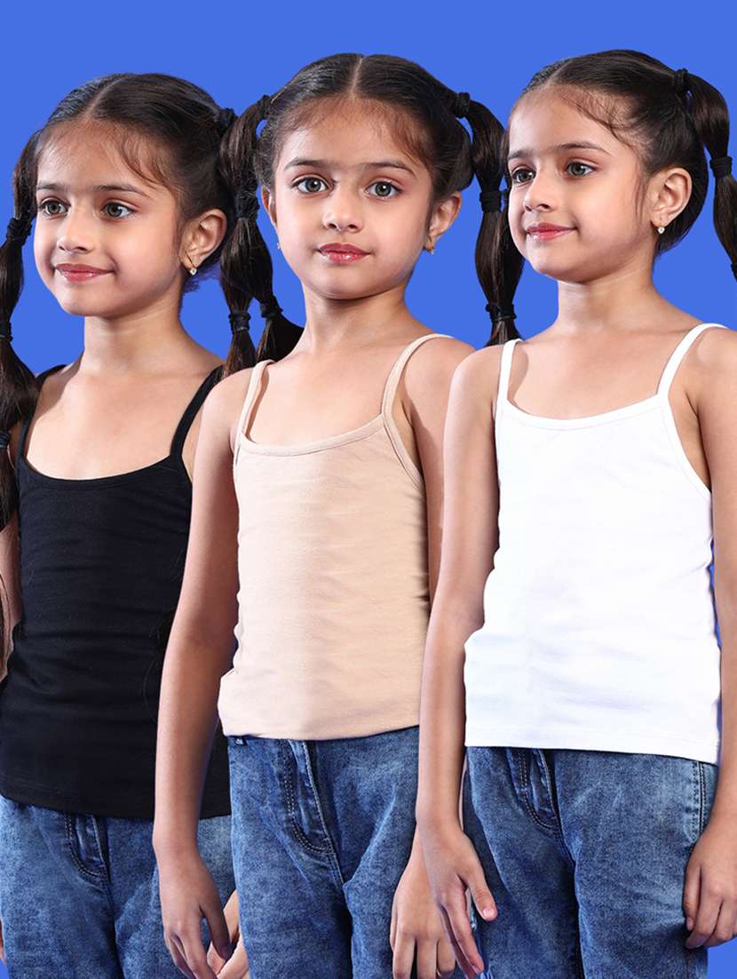 girls pack of 3 solid spaghetti 