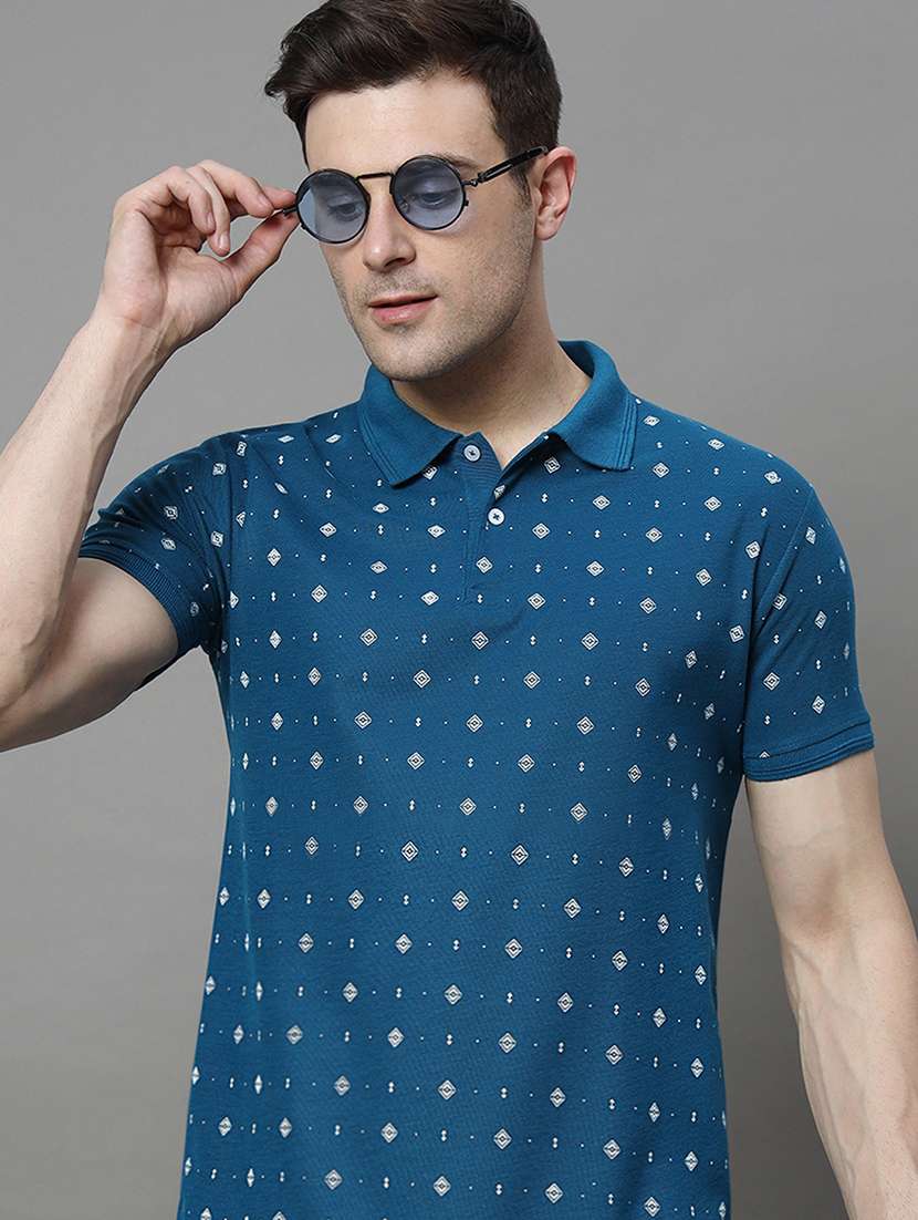 blue polyester all over print tshirt - 21128853 -  Standard Image - 3