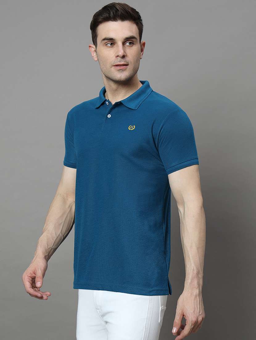 men solid polo t-shirt
