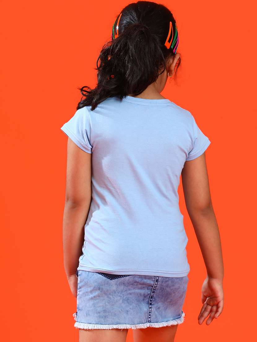 girls round neck front printed tees  - 21128975 -  Standard Image - 3