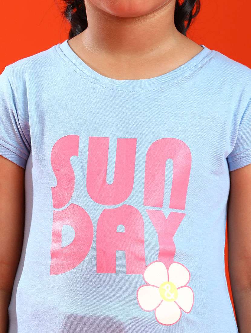 girls round neck front printed tees  - 21128975 -  Standard Image - 5