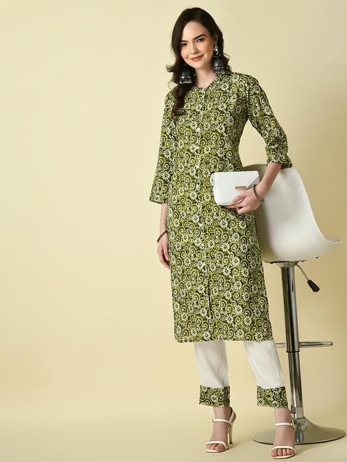 multi colored viscose front & side both slit kurta - 21129423 - Standard Image - 0