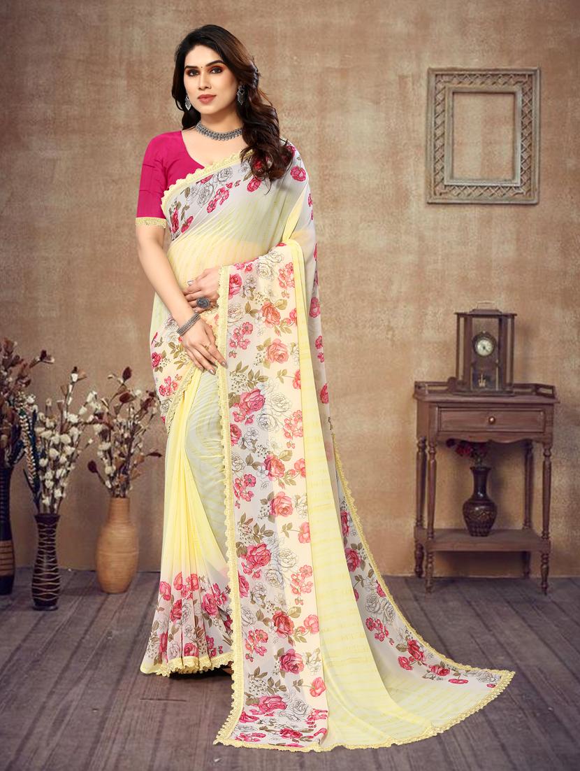women printed saree with blouse - 21130252 - Zoom Image - 0