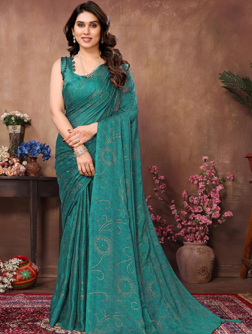 women embellished saree with blouse