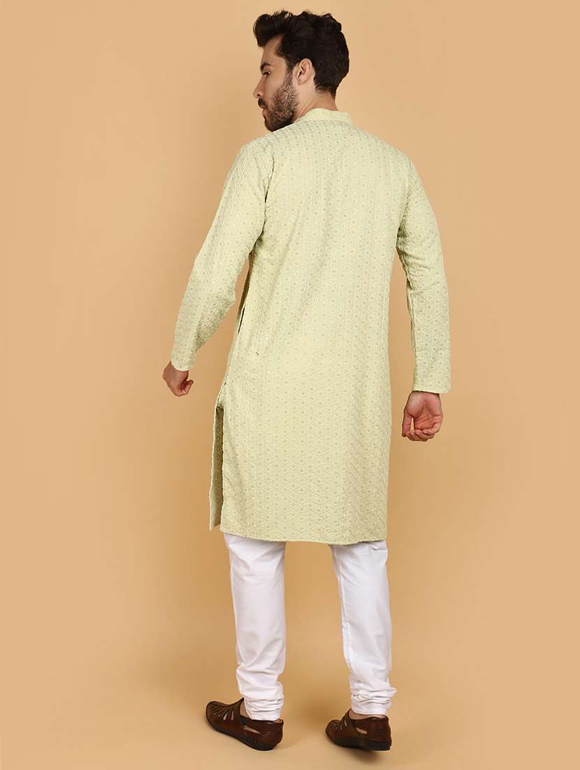 men long sleeve kurta pyjama set - 21130516 -  Standard Image - 3