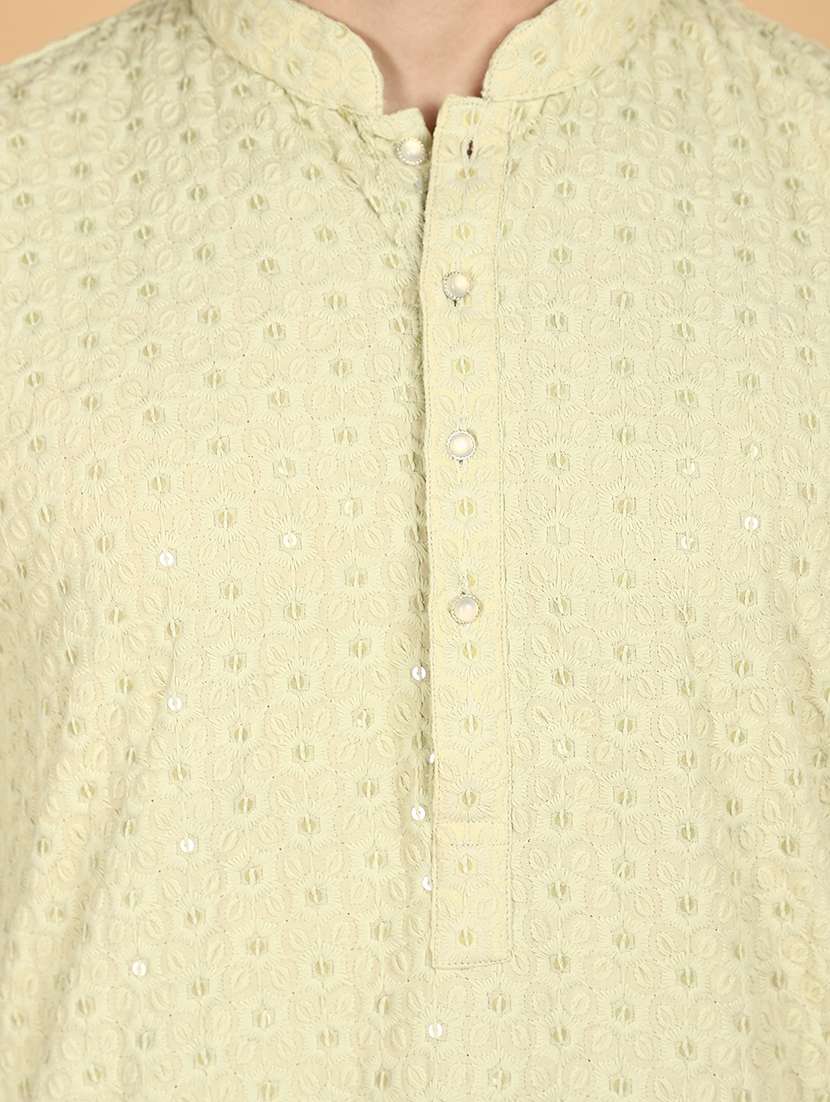 men long sleeve kurta pyjama set - 21130516 -  Standard Image - 5