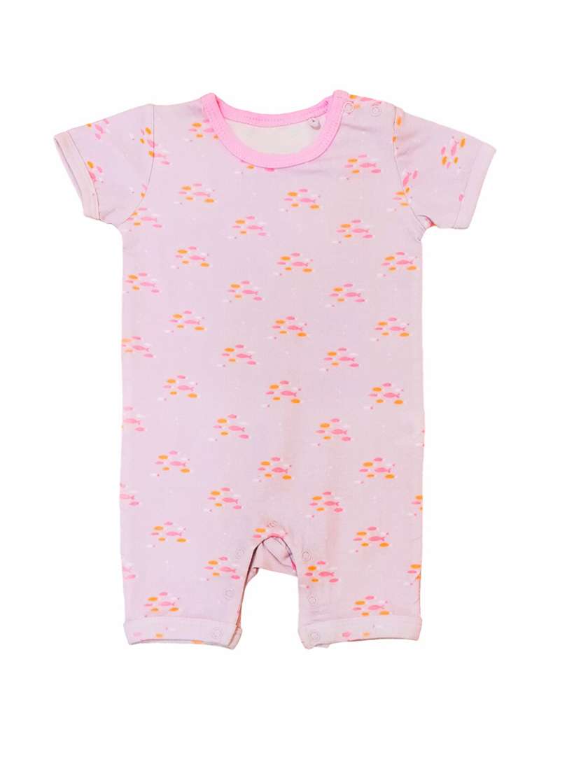 kids round neck printed romper