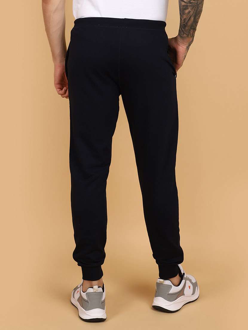 men balck placement print mid rise jogger - 21130957 -  Standard Image - 3