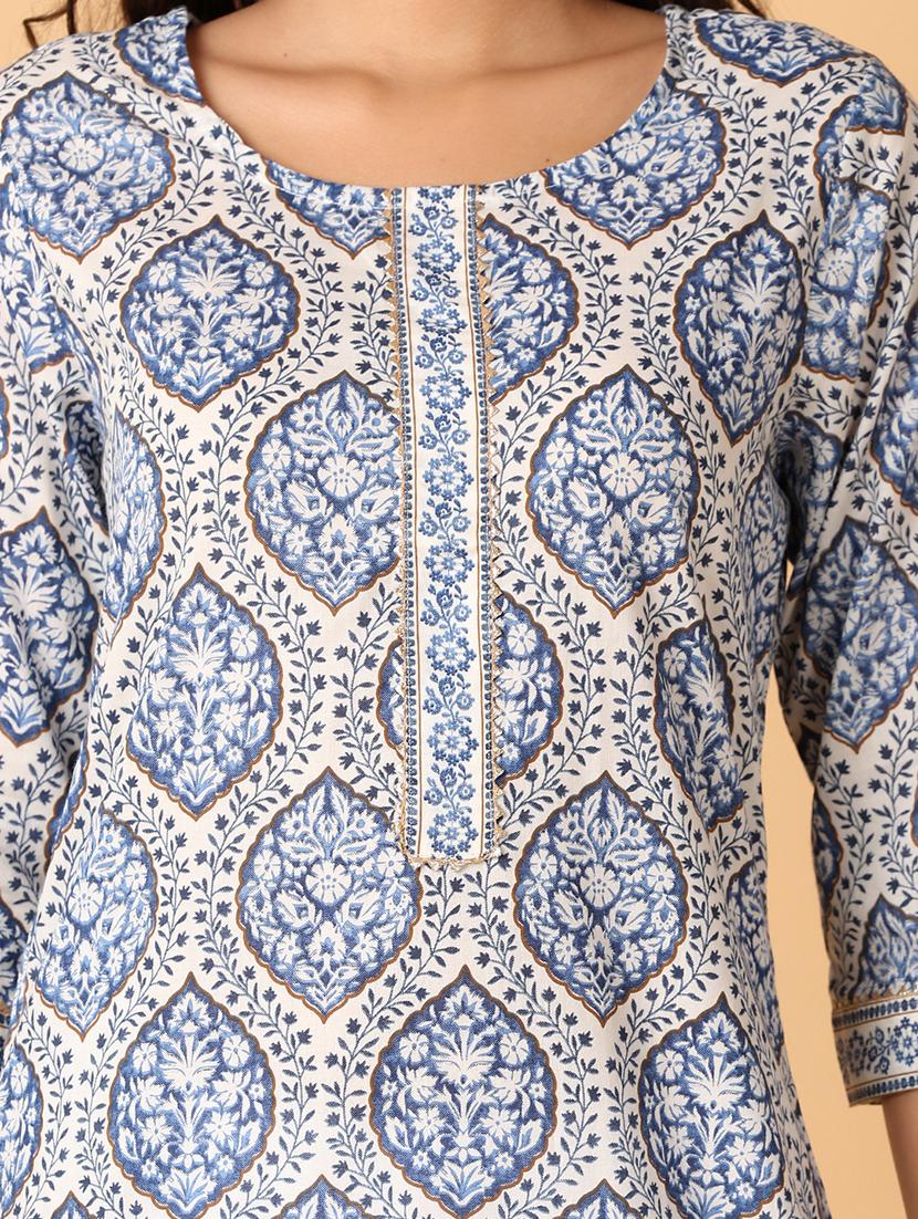 women three quarter sleeve straight kurta - 21130965 - Standard Image - 5
