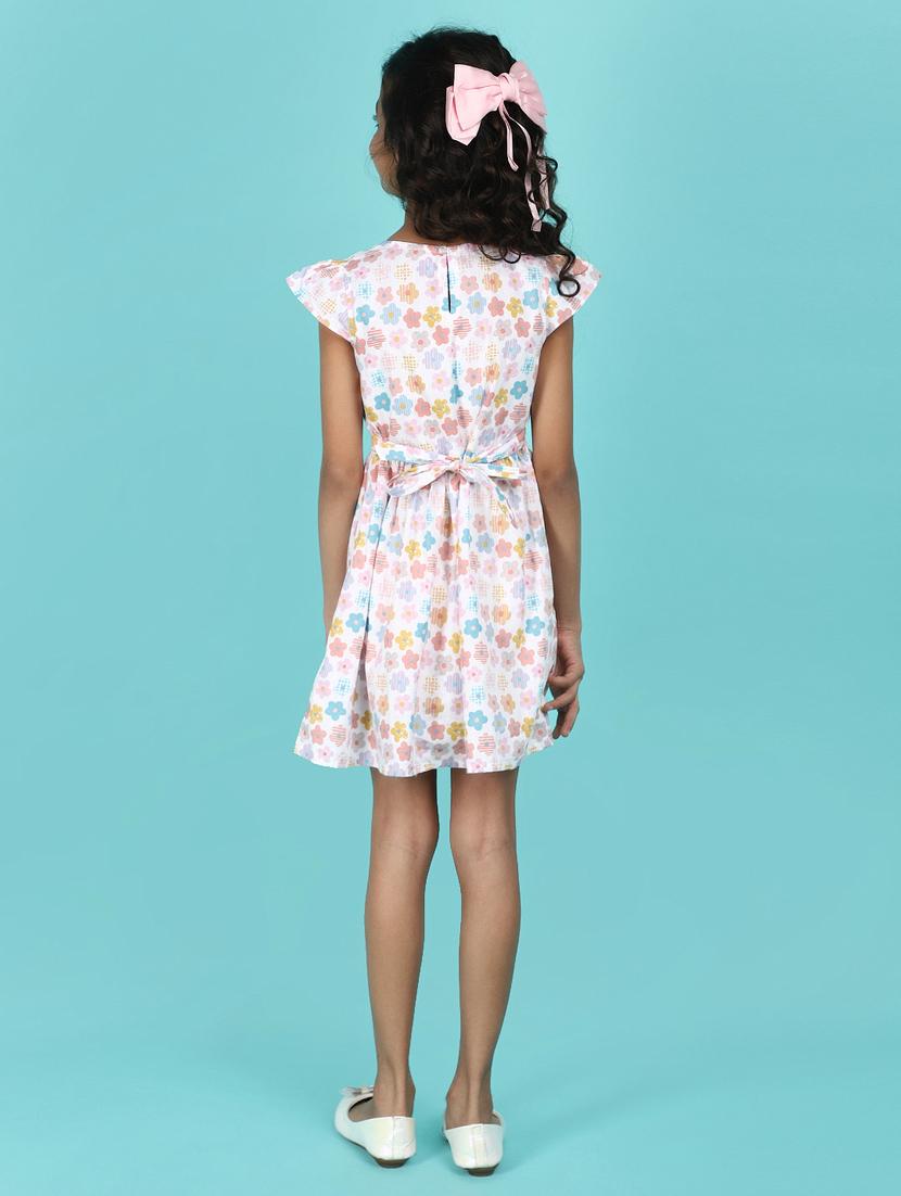 girls floral print a-line frock - 21130993 - Standard Image - 3