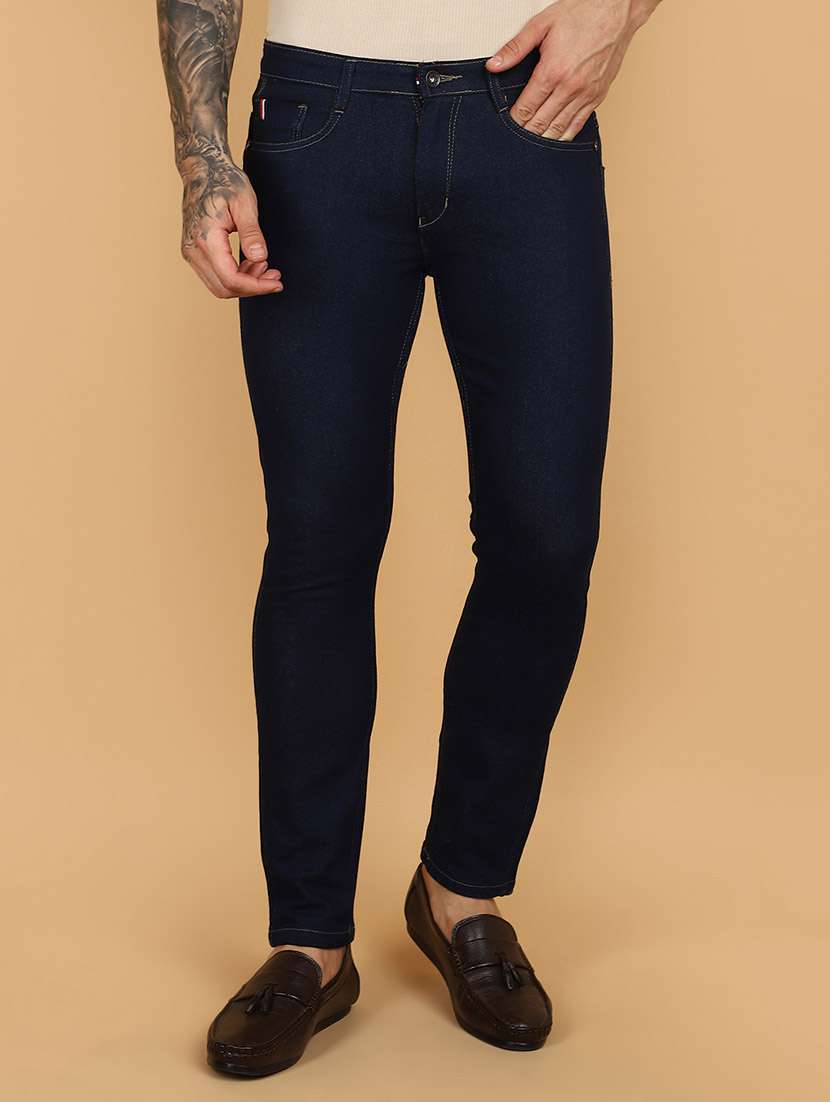 navy blue denim jeans