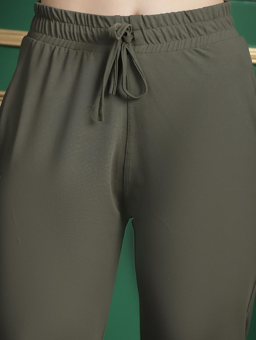 women solid mid rise relaxed fit jogger - 21131154 - Standard Image - 5