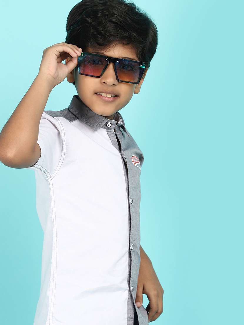 boys grey cotton shirt - 21131205 -  Standard Image - 3