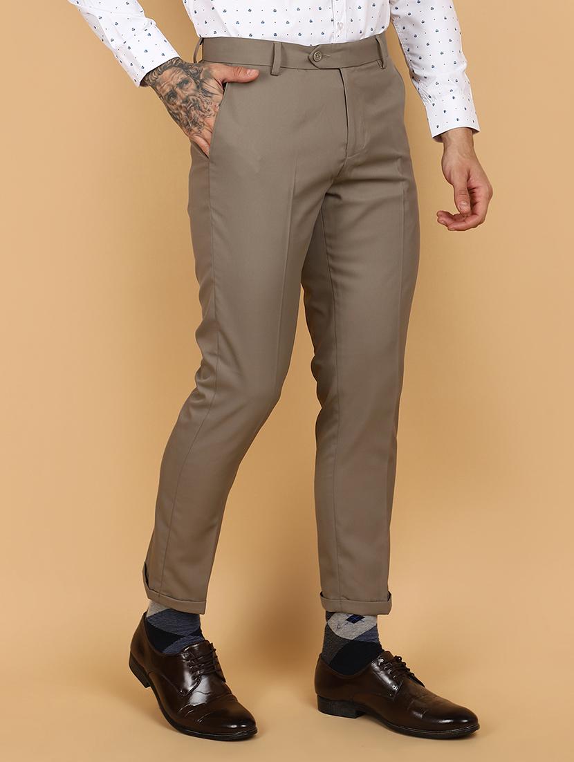 men mid rise cotton flat front formal trouser - 21131208 -  Zoom Image - 0
