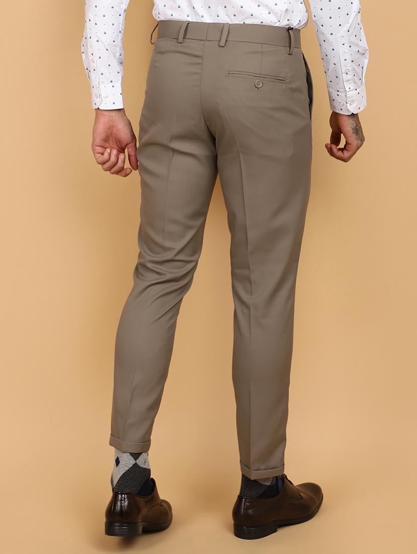 men mid rise cotton flat front formal trouser - 21131208 - Standard Image - 3