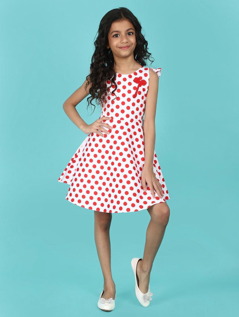 girl polka doted sleeveless frock - 21131229 -  Zoom Image - 0