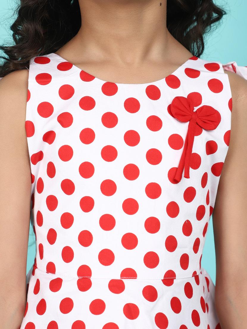 girl polka doted sleeveless frock - 21131229 - Standard Image - 5