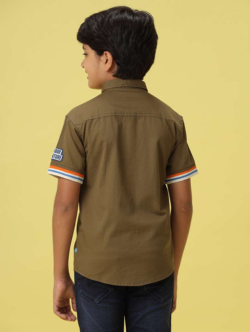 boys green cotton shirt - 21131262 -  Standard Image - 3
