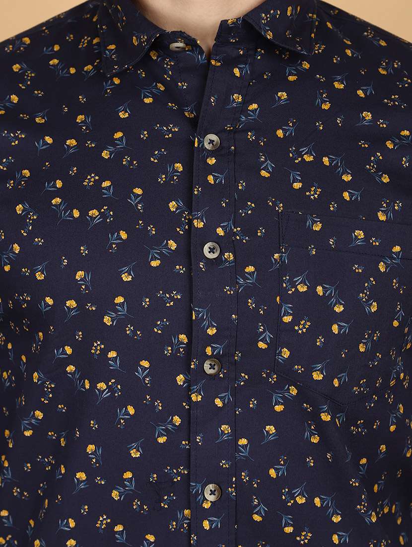 navy blue cotton casual shirt - 21131291 -  Standard Image - 5