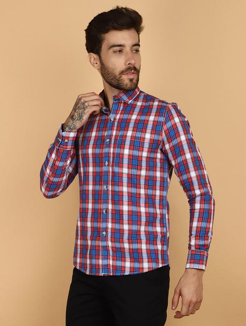 men checkered cotton casual shirt - 21131297 -  Standard Image - 0