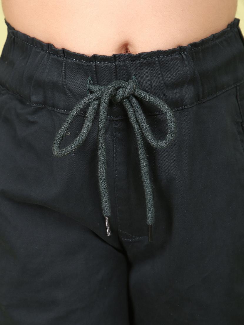 girls solid mid rise jogger trouser - 21131312 - Standard Image - 5