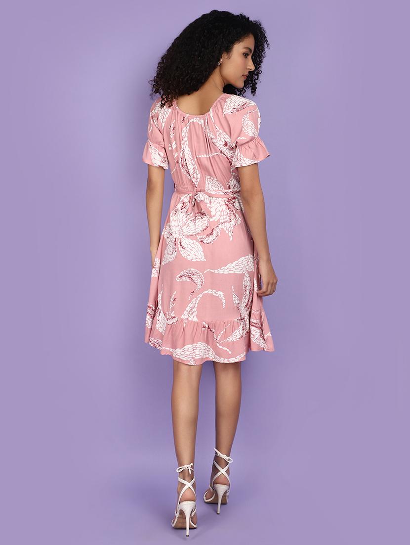 pink rayon a-line dress - 21131317 - Standard Image - 3