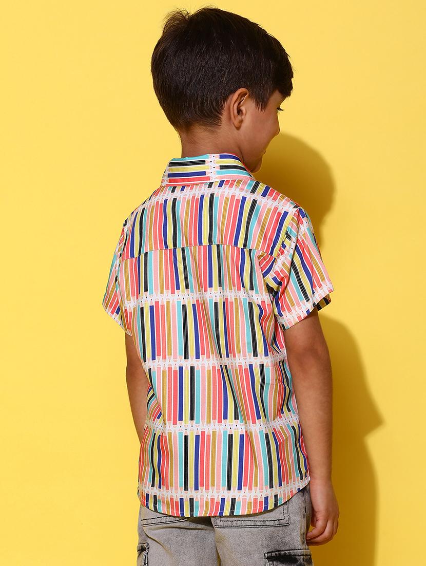 boys short sleeved striped shirt - 21131424 - Standard Image - 3