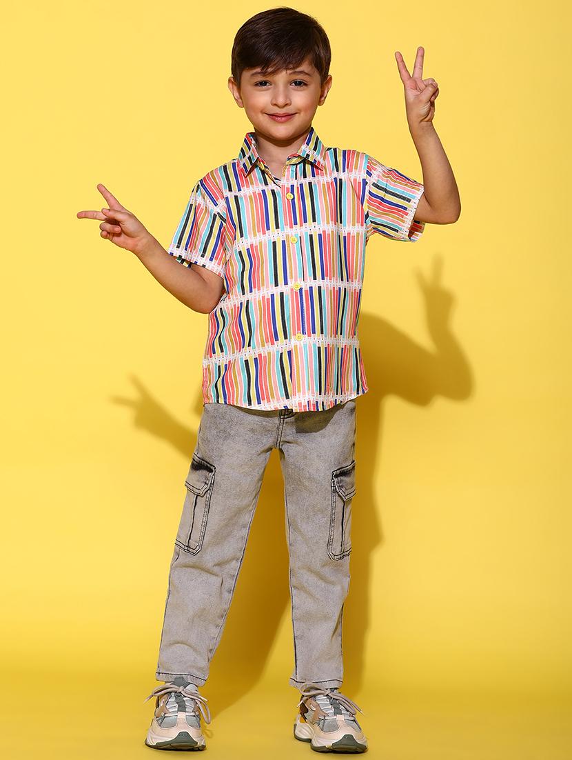 boys short sleeved striped shirt - 21131424 - Standard Image - 5