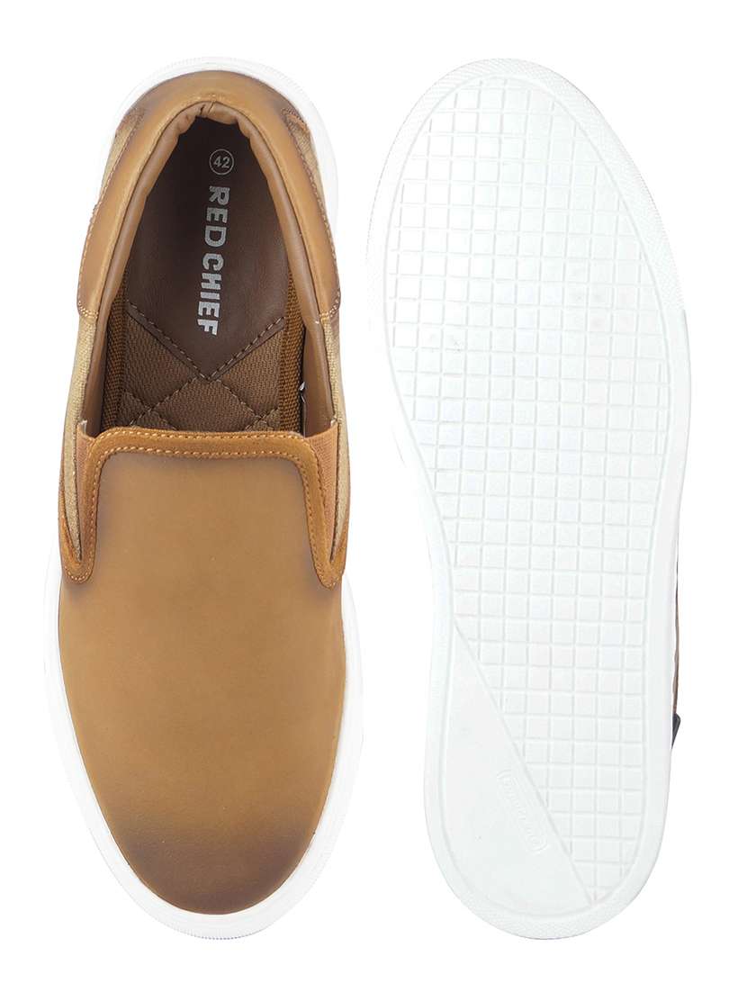 rust leather slip on sneakers - 21131435 -  Standard Image - 3