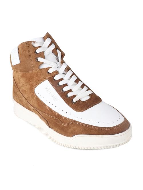 tan leather lace up sneakers - 21131439 - Standard Image - 0