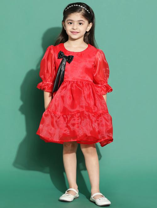 red solid frock - 21131441 - Standard Image - 0