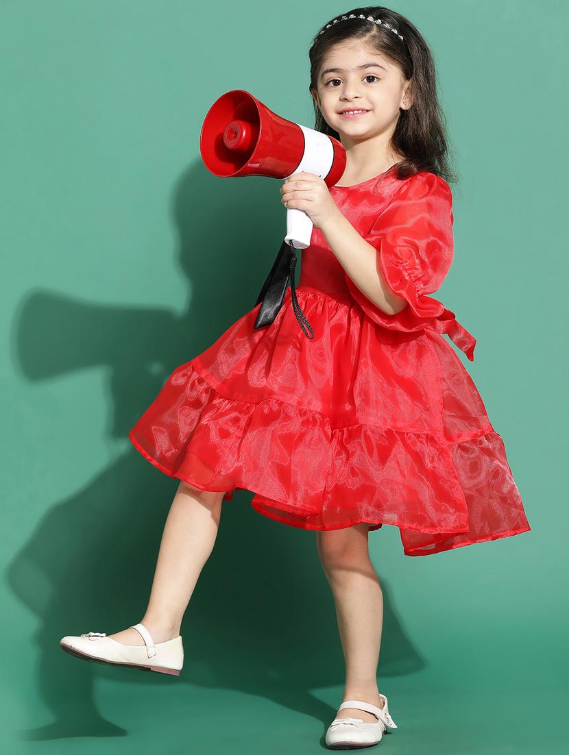 red solid frock - 21131441 - Standard Image - 5