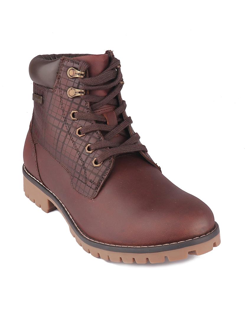 brown checked detailed hiking boots  - 21131448 -  Zoom Image - 0