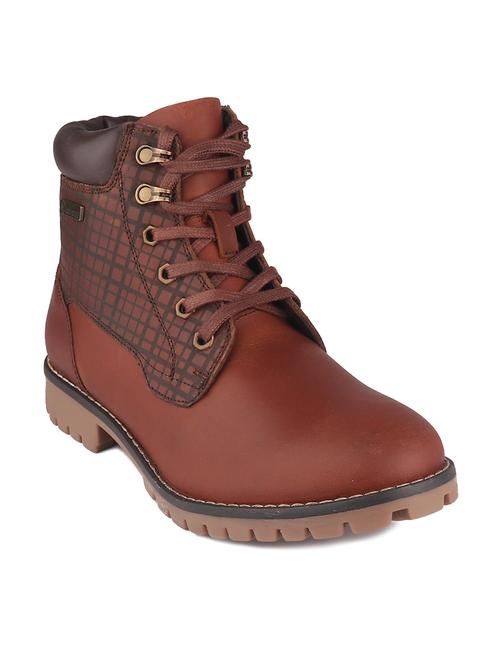 tan brown checked detailed hiking boots - 21131449 - Standard Image - 0
