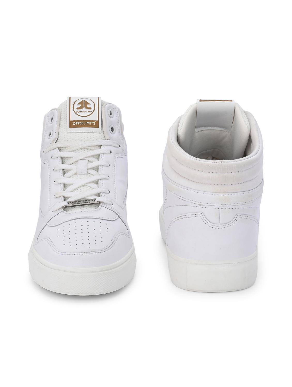 men solid white lace up sneaker - 21131567 - Standard Image - 3
