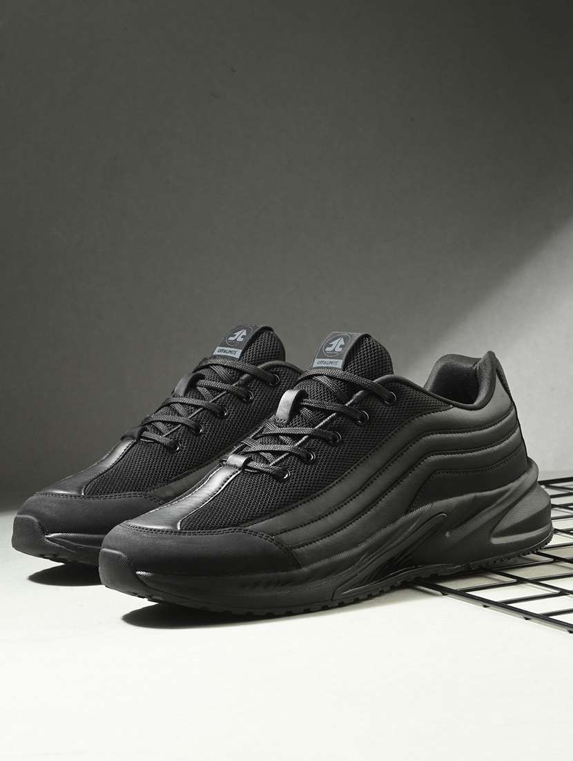 black lace up sport shoes