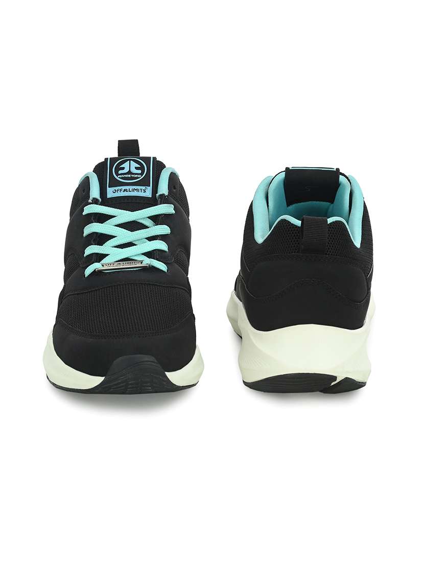 black synthetic & mesh laceup sports shoes - 21131960 -  Standard Image - 5