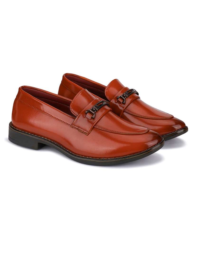 tan slip on formal shoes