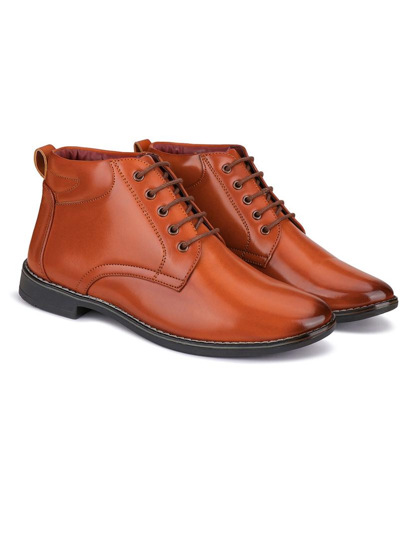 tan leather laceup slip ons - 21132216 -  Zoom Image - 0