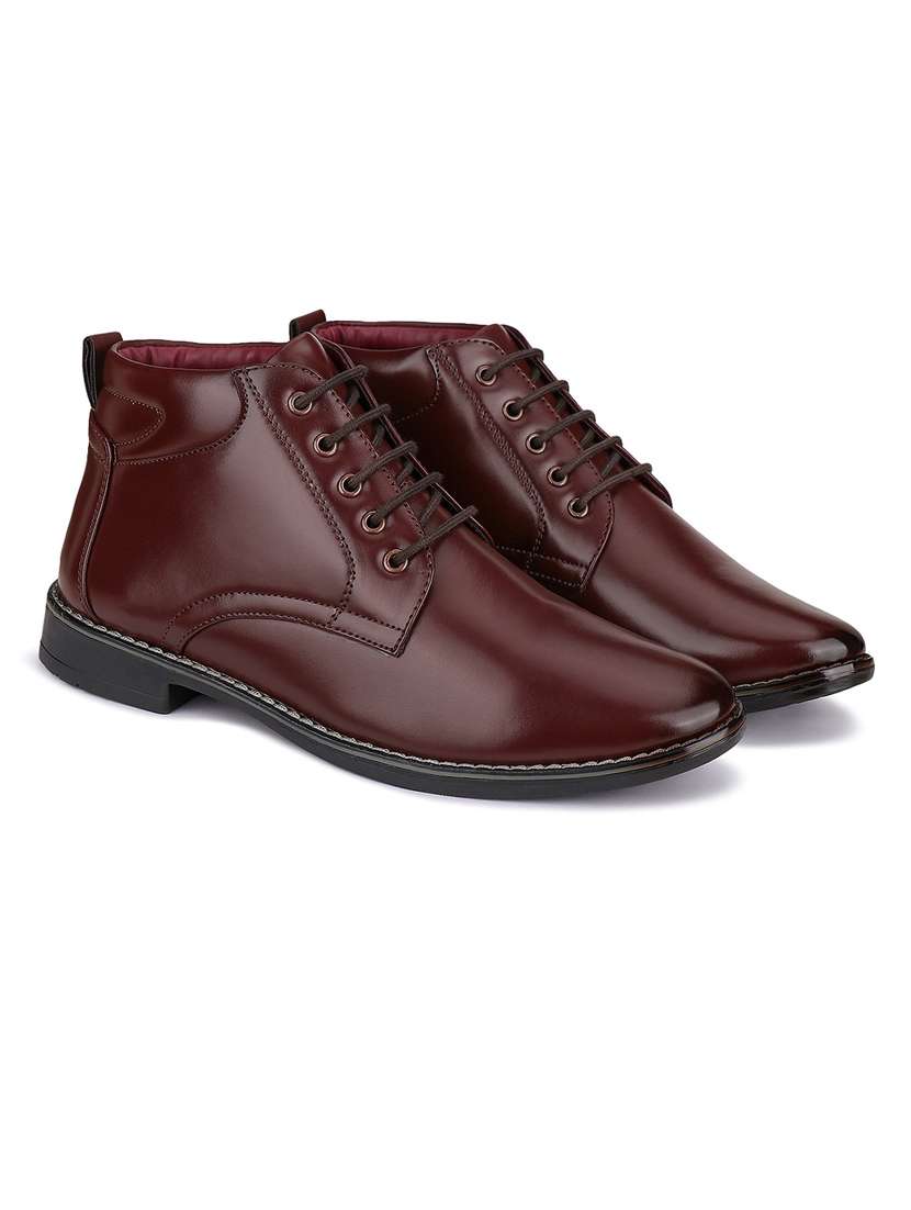 brown leather laceup slip ons - 21132217 -  Zoom Image - 0