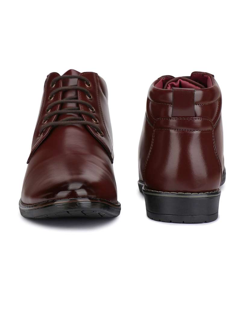 brown leather laceup slip ons - 21132217 - Standard Image - 3