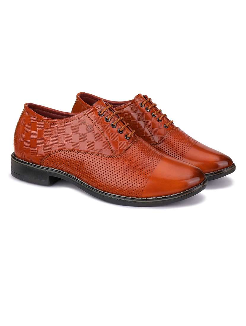 men solid lace-up formal shoes