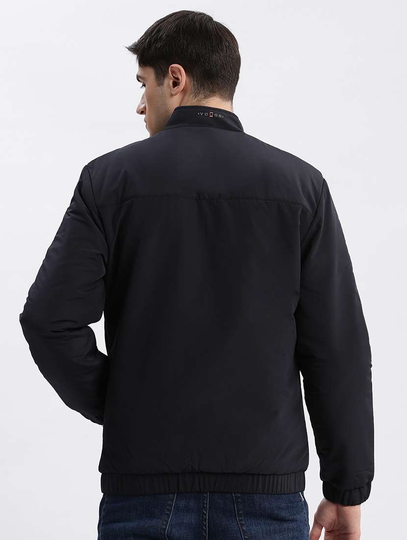 navy blue nylon bomber jacket - 21132316 - Standard Image - 3
