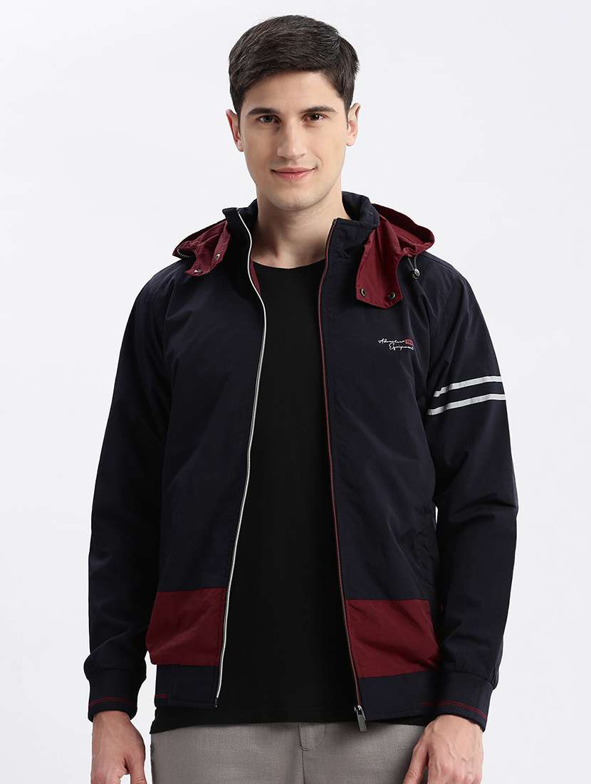 navy blue nylon bomber jacket - 21132336 - Zoom Image - 0