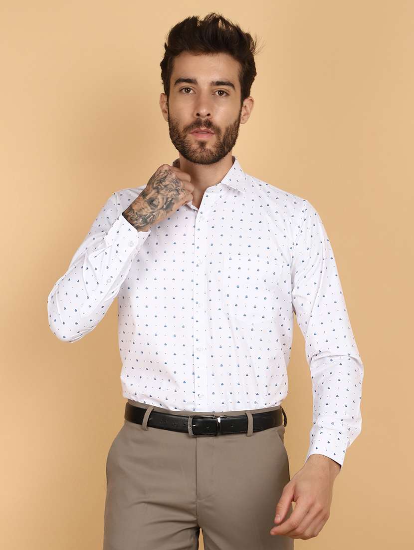white cotton formal shirt