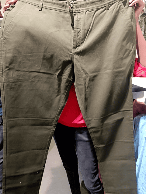 olive twill casual trousers - 21132600 - Zoom Image - 0