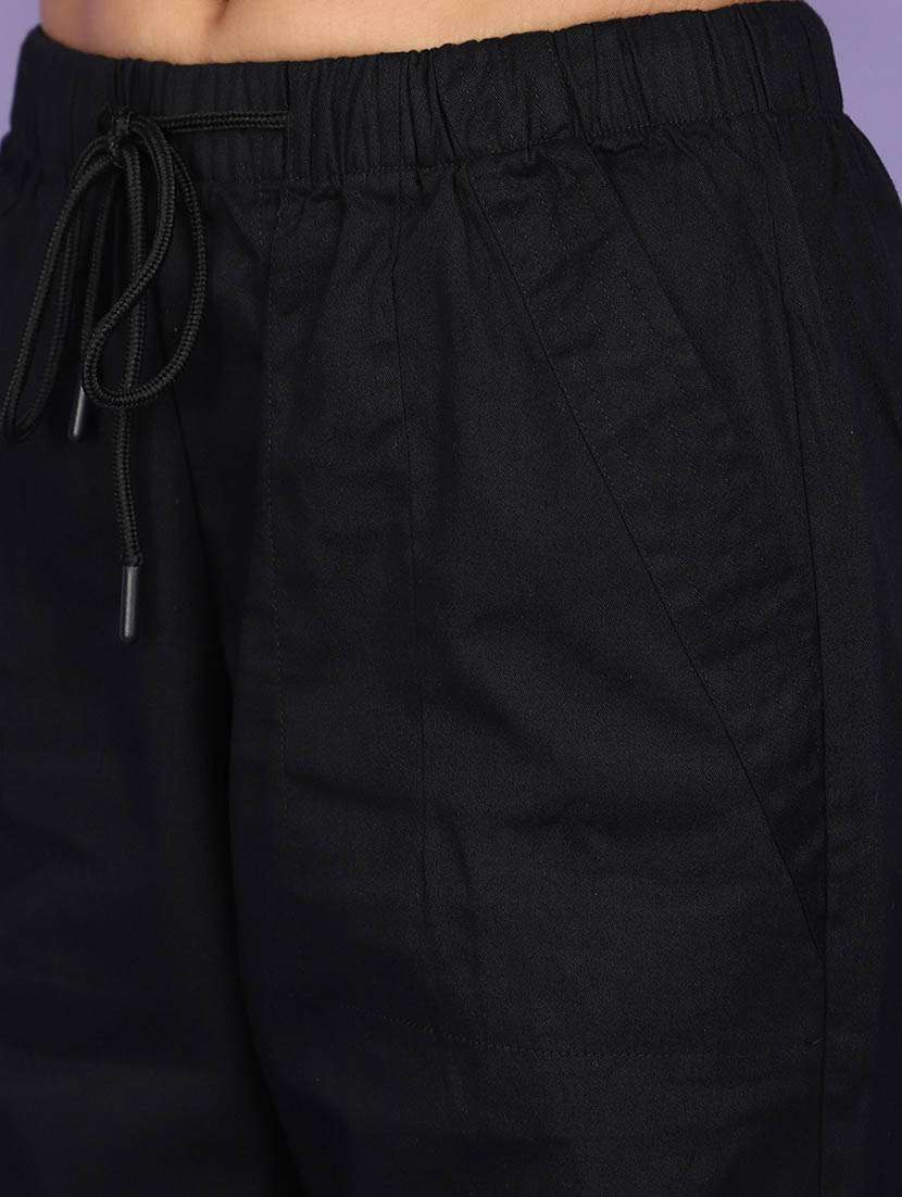 black cotton casual trouser - 21132616 -  Standard Image - 5