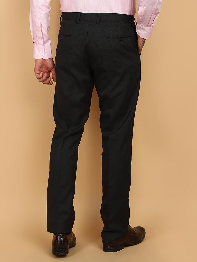 men mid rise cotton flat front formal trouser - 21132625 - Standard Image - 3