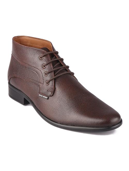 solid brown lace up casual boots - 21132770 - Standard Image - 0
