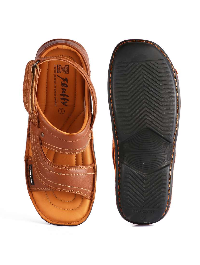 tan leather back strap sandals - 21132805 -  Standard Image - 3